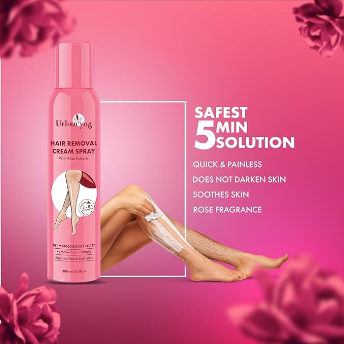 Urban yog Hair Removal Cream Spray Rose Extract 200 ML